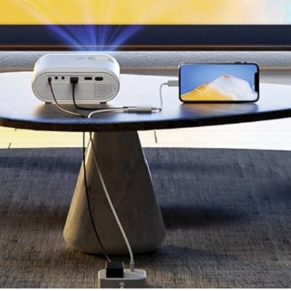 Mini Portable Projector, VISSPL Full HD 1080P (NEVER USED) - Picture 2 of 9